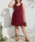 Comfortable Sleeveless Dress With Pockets