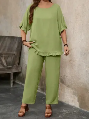 Elegant Women Top And Bottom Set