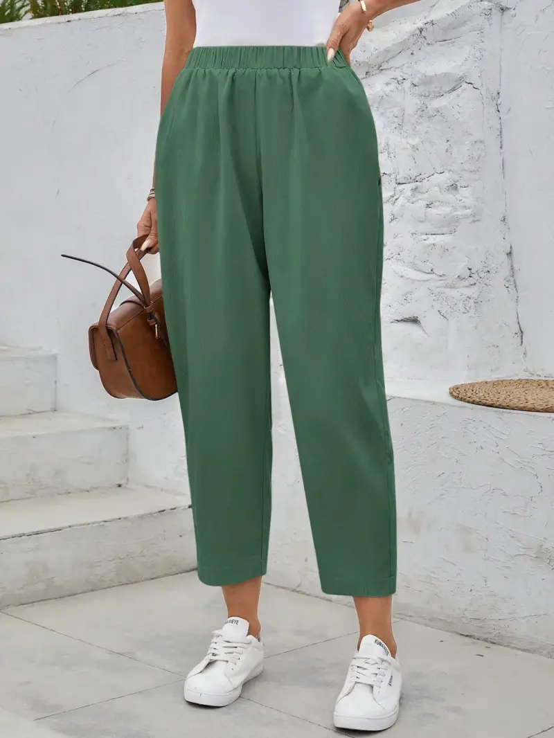 Women Casual Solid Color  Trousers - Image 2