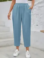 Women Casual Solid Color  Trousers