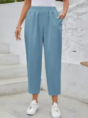 Women Casual Solid Color  Trousers