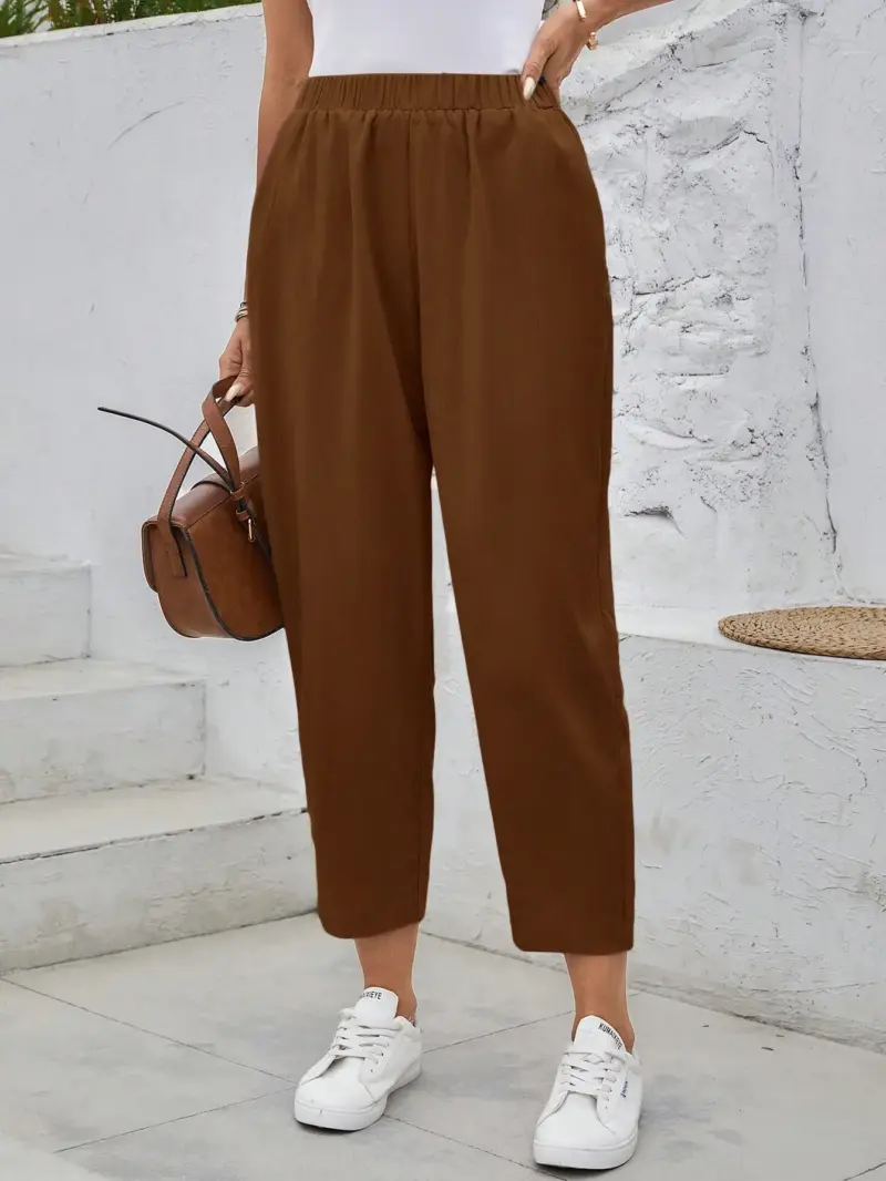 Women Casual Solid Color  Trousers - Image 4