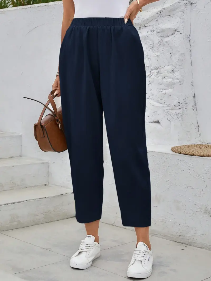 Women Casual Solid Color  Trousers - Image 6