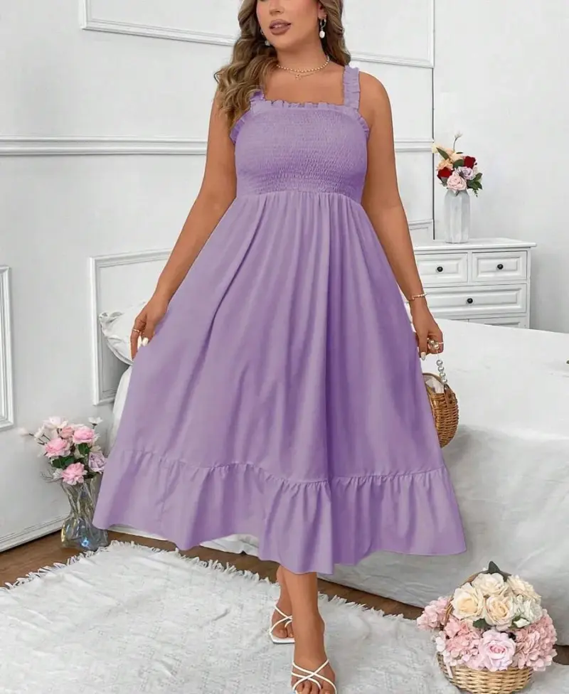 Lovshy Women Casual Solid Color Cami Dress - Image 3