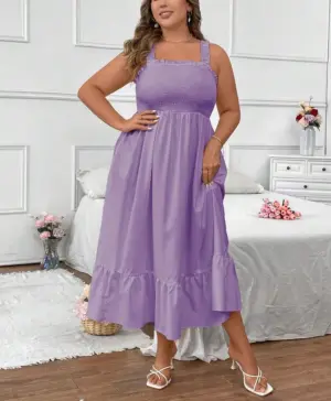 Lovshy Women Casual Solid Color Cami Dress