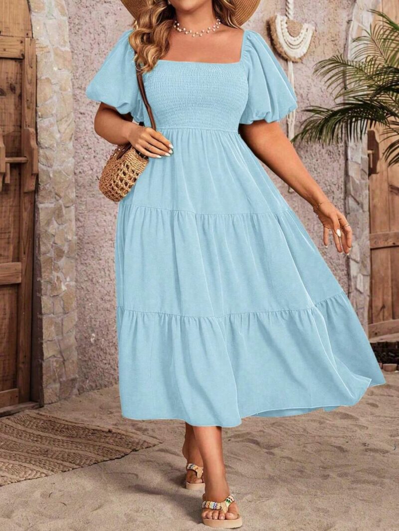 Lovshy Square Neck Ruffle Sleeve Dress - Image 4