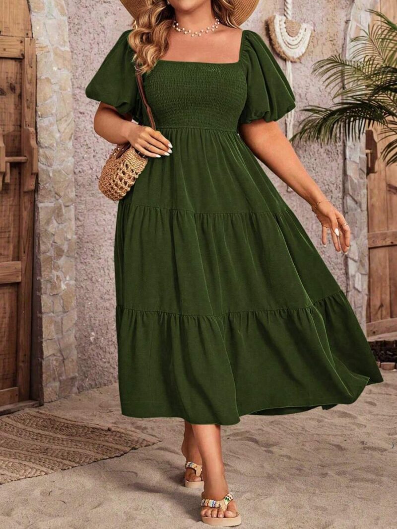 Lovshy Square Neck Ruffle Sleeve Dress - Image 12