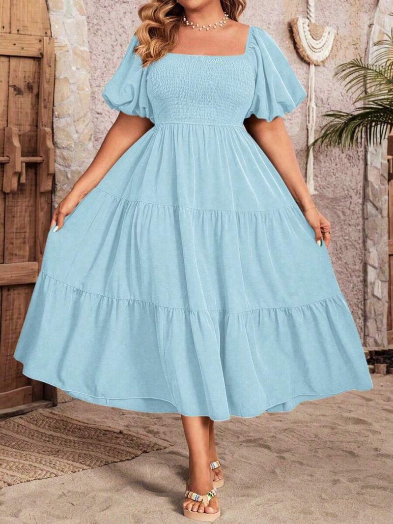 Lovshy Square Neck Ruffle Sleeve Dress - Image 6
