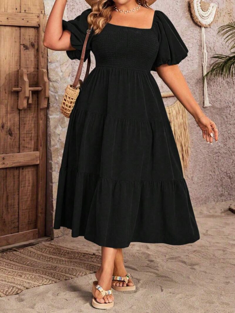 Lovshy Square Neck Ruffle Sleeve Dress - Image 15