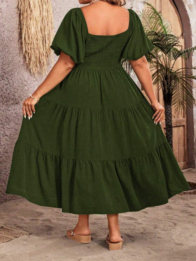 Lovshy Square Neck Ruffle Sleeve Dress - Image 11
