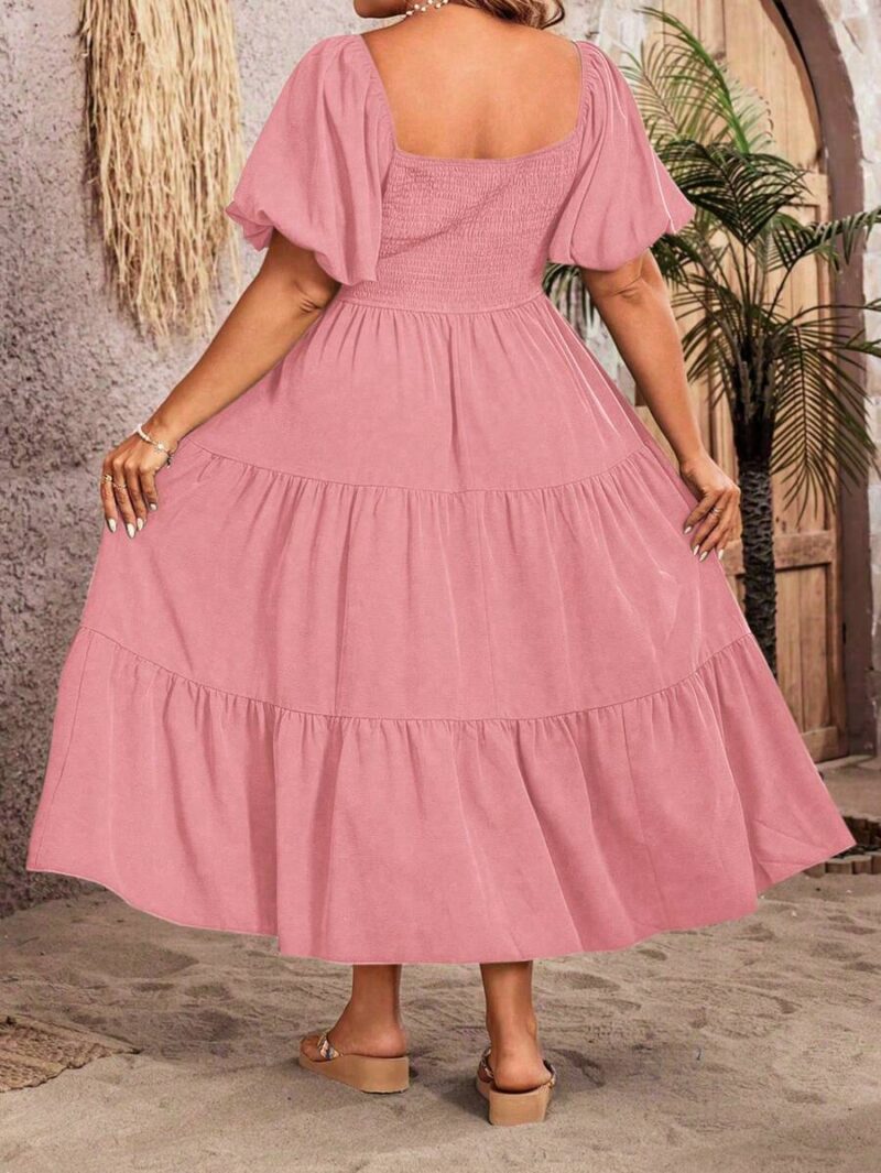 Lovshy Square Neck Ruffle Sleeve Dress - Image 3