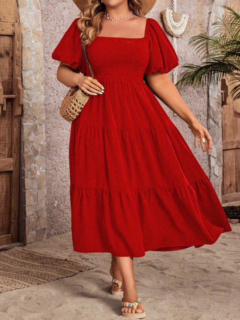 Lovshy Square Neck Ruffle Sleeve Dress - Image 7