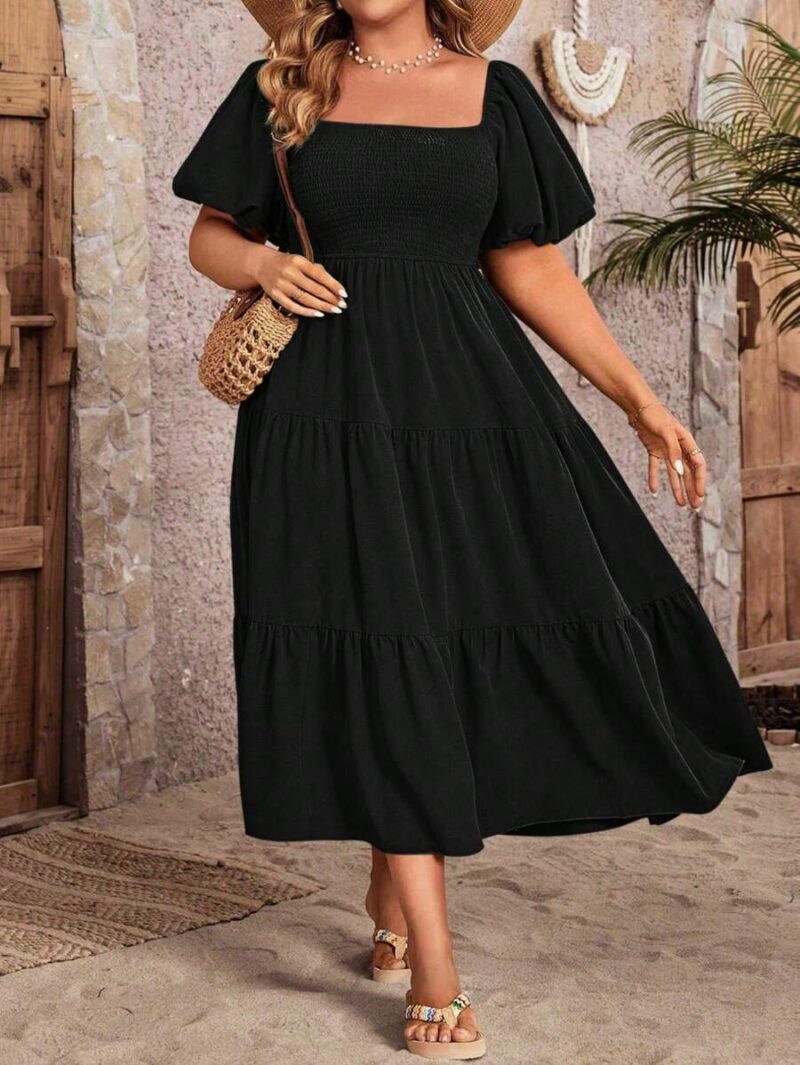 Lovshy Square Neck Ruffle Sleeve Dress - Image 13