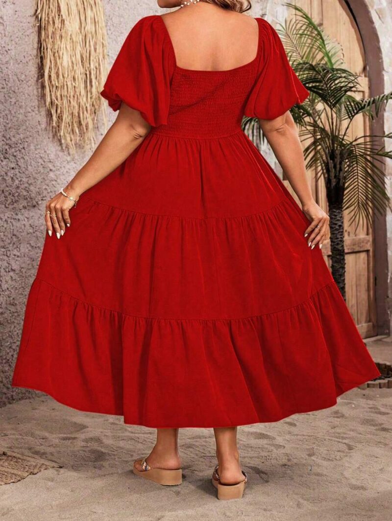 Lovshy Square Neck Ruffle Sleeve Dress - Image 8