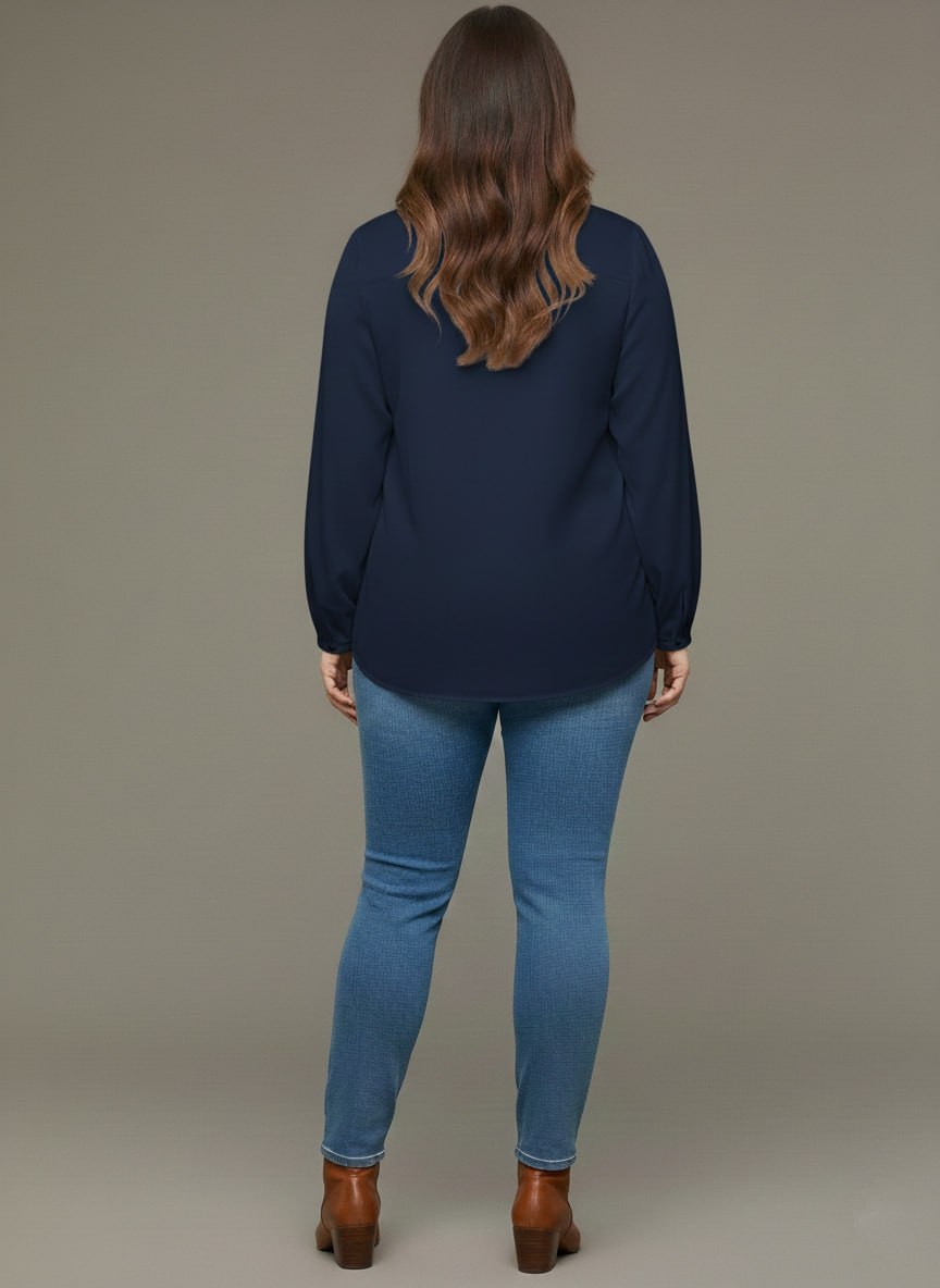 V Neck Lantern Sleeve Top New rb - Image 21