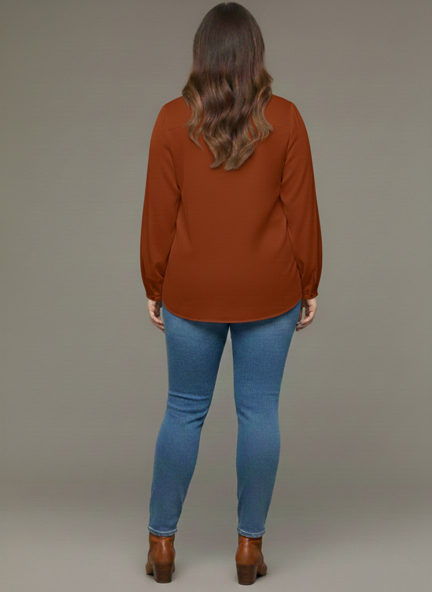 V Neck Lantern Sleeve Top New mn - Image 7