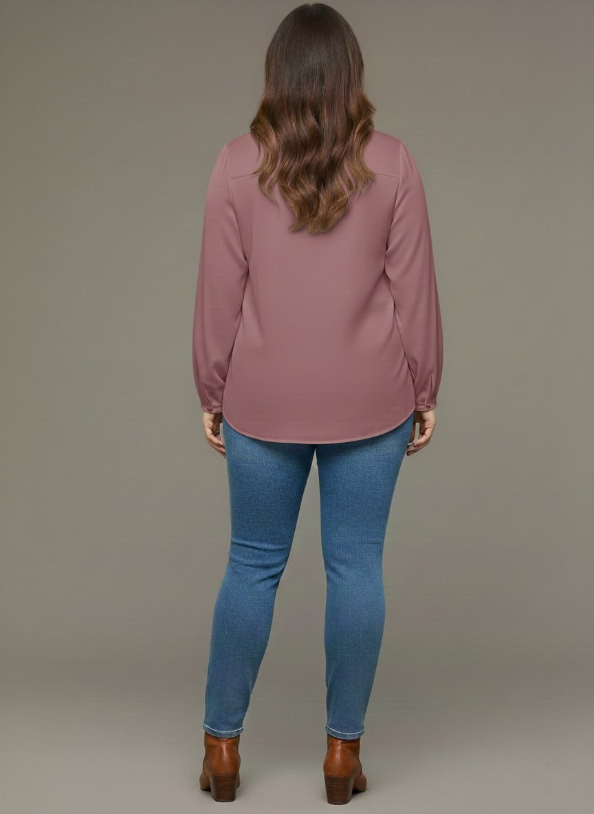 V Neck Lantern Sleeve Top New mn - Image 23