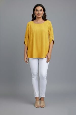 Round Neck Texture Fabric Top yl New