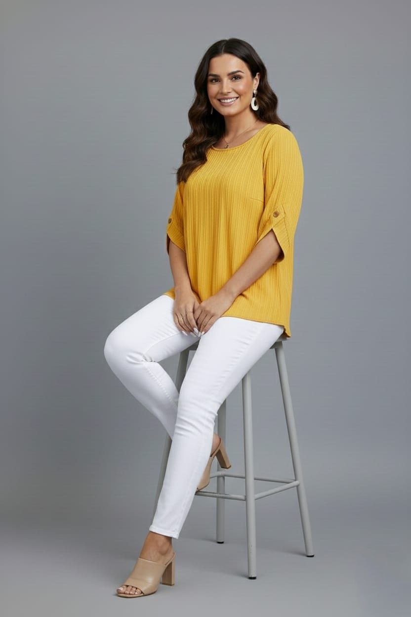 Round Neck Texture Fabric Top yl New - Image 31