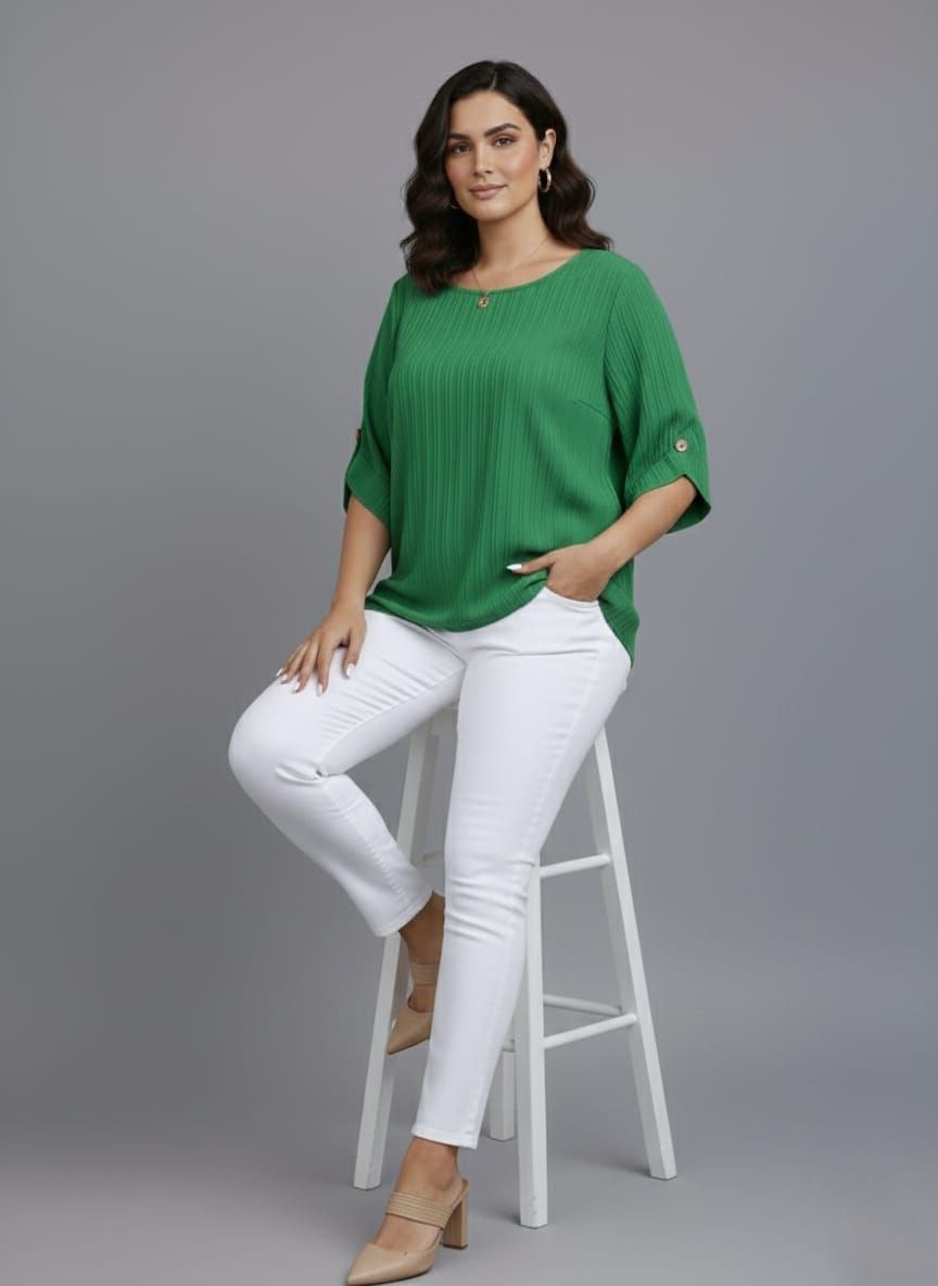 Round Neck Texture Fabric Top yl New - Image 13