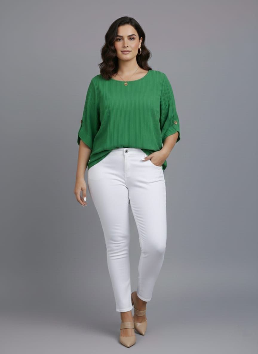 Round Neck Texture Fabric Top yl New - Image 14