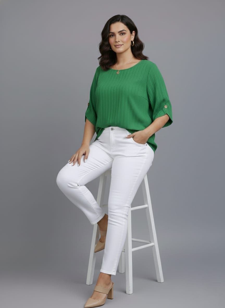 Round Neck Texture Fabric Top yl New - Image 15