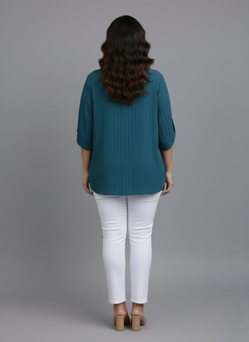 Round Neck Texture Fabric Top yl New - Image 8