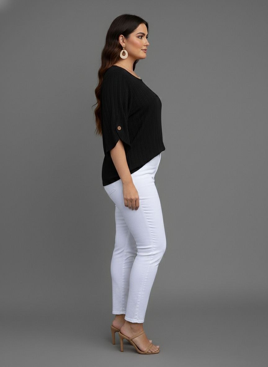 Round Neck Texture Fabric Top yl New - Image 36