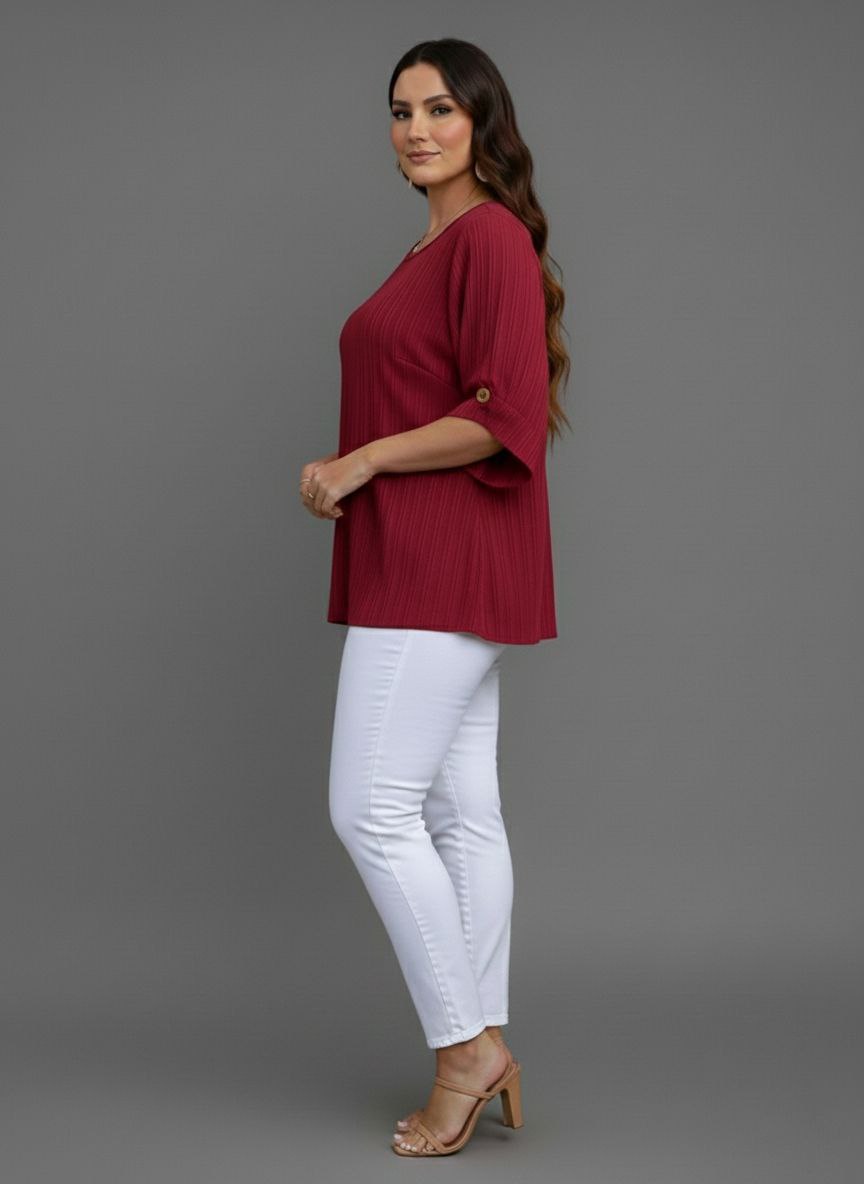 Round Neck Texture Fabric Top yl New - Image 24