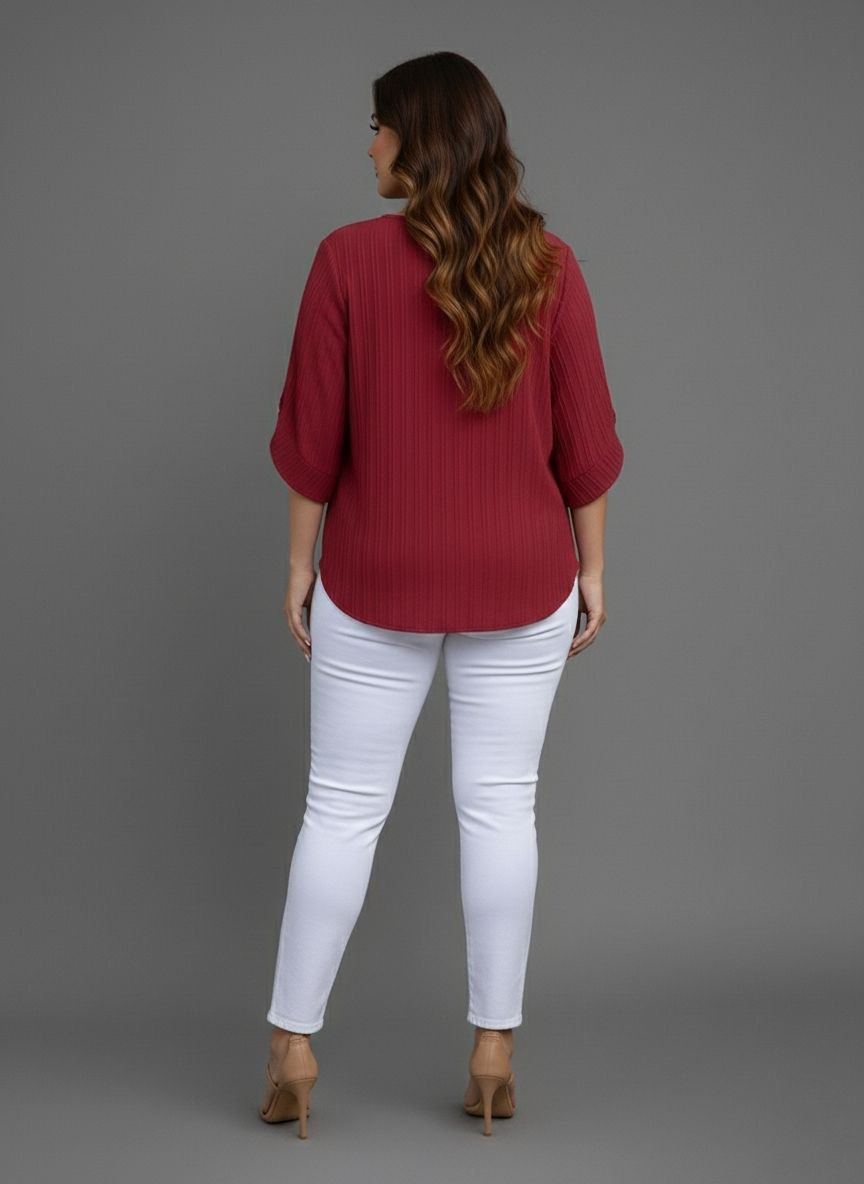 Round Neck Texture Fabric Top yl New - Image 22