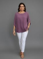 Round Neck Texture Fabric Top pr New
