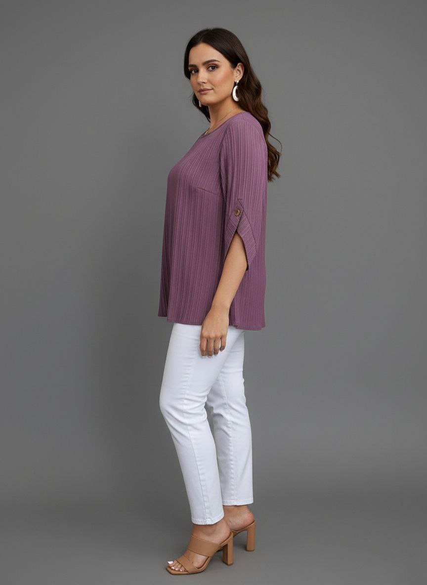 Round Neck Texture Fabric Top yl New - Image 2