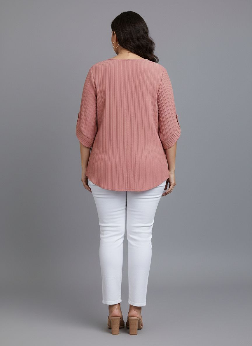 Round Neck Texture Fabric Top yl New - Image 28