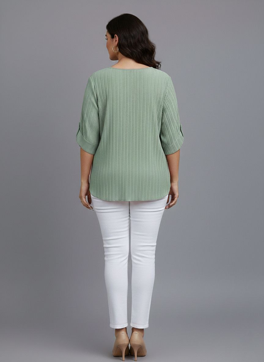 Round Neck Texture Fabric Top yl New - Image 18