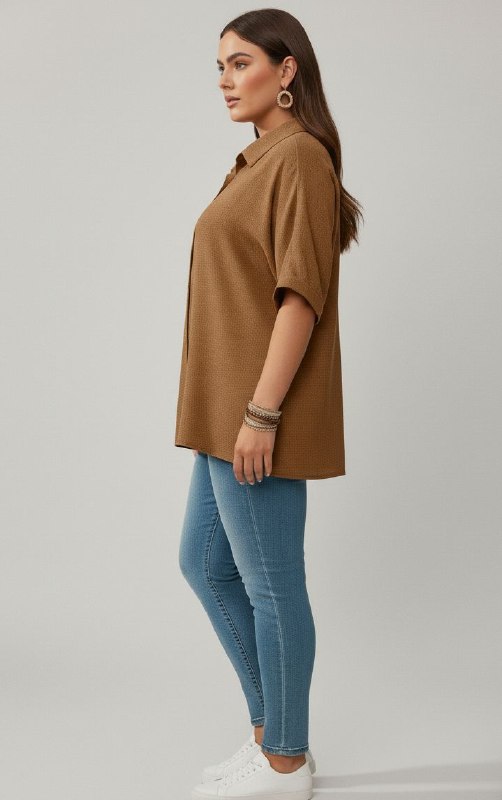 Lovshy Solid Color Batwing Sleeve Shirt Pn New - Image 18