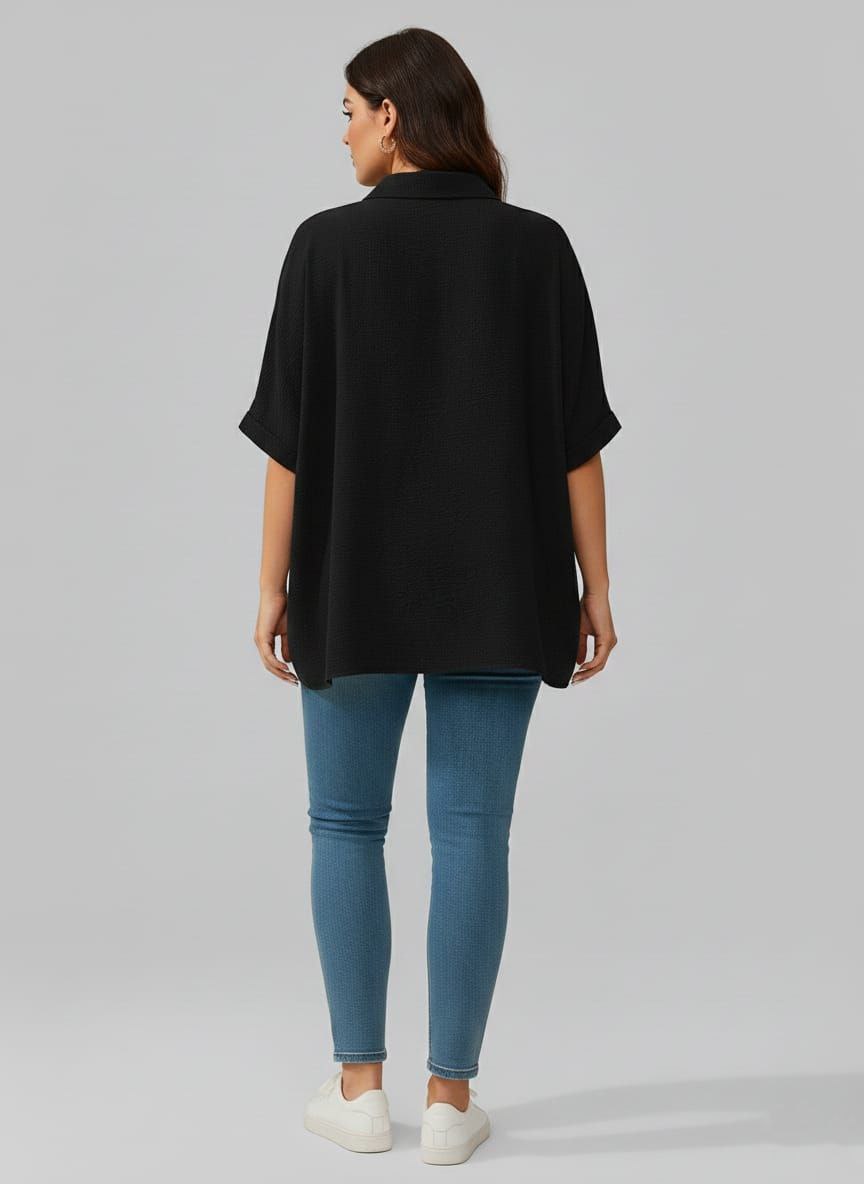 Lovshy Solid Color Batwing Sleeve Shirt Pn New - Image 12