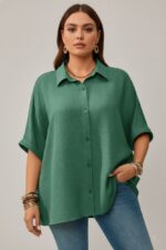 Lovshy Solid Color Batwing Sleeve Shirt mg New