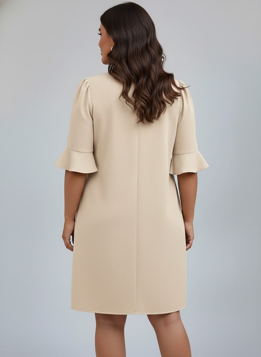 V-Neck Ruffle Short Sleeve Dress ow NEW - Image 20