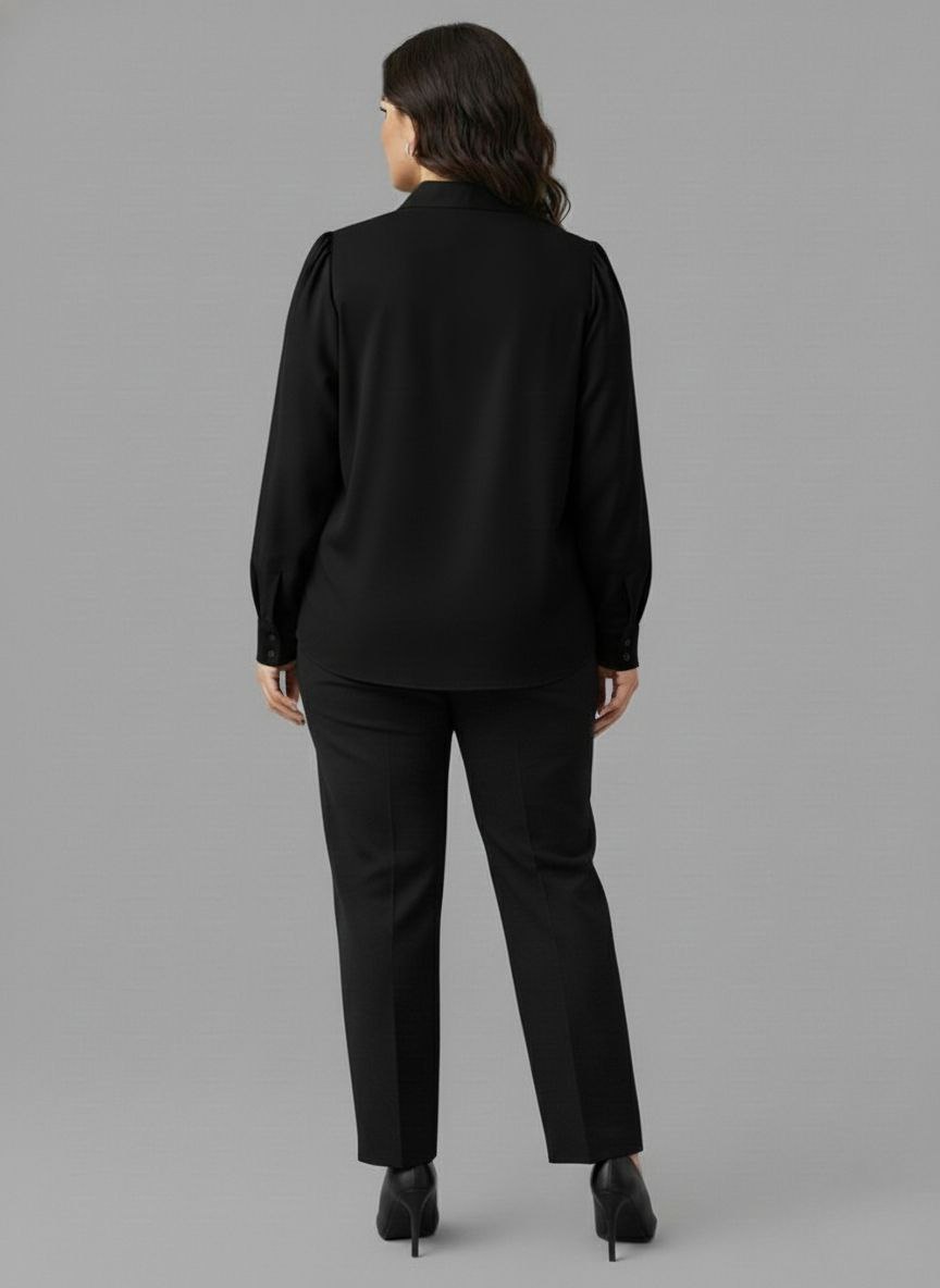 Lovshy Women Elegant Solid Formal Shirt Pn - Image 17