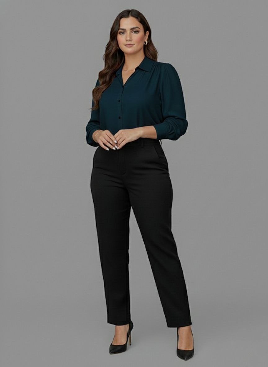 Lovshy Women Elegant Solid Formal Shirt Pn - Image 5