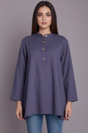 Lovshy Elegant Solid Kurti Type Top For Women