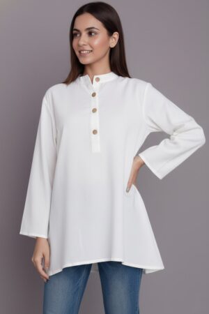 Lovshy Elegant Solid Kurti Type Top For Women We