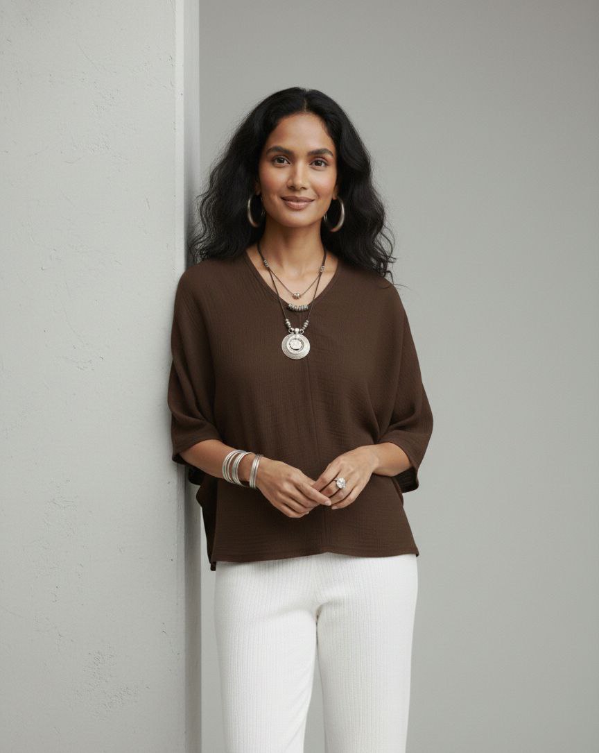 Lovshy Women Fashionable Relaxed Fit Top cf - Image 5