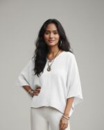 Lovshy Women Fashionable Relaxed Fit Top wh