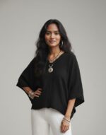 Lovshy Women Fashionable Relaxed Fit Top bl