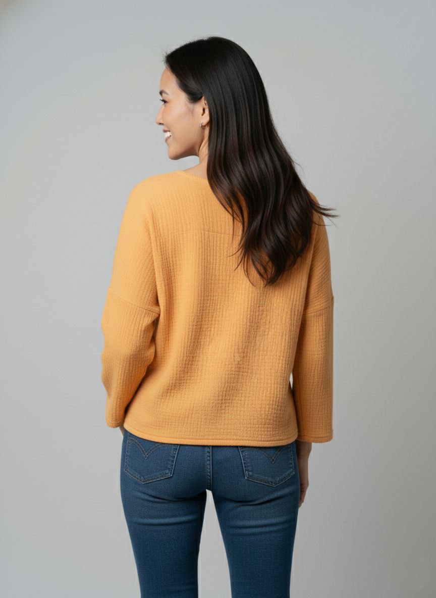 Lovshy Soft Textured Solid Full Sleeve Top nb - Image 7