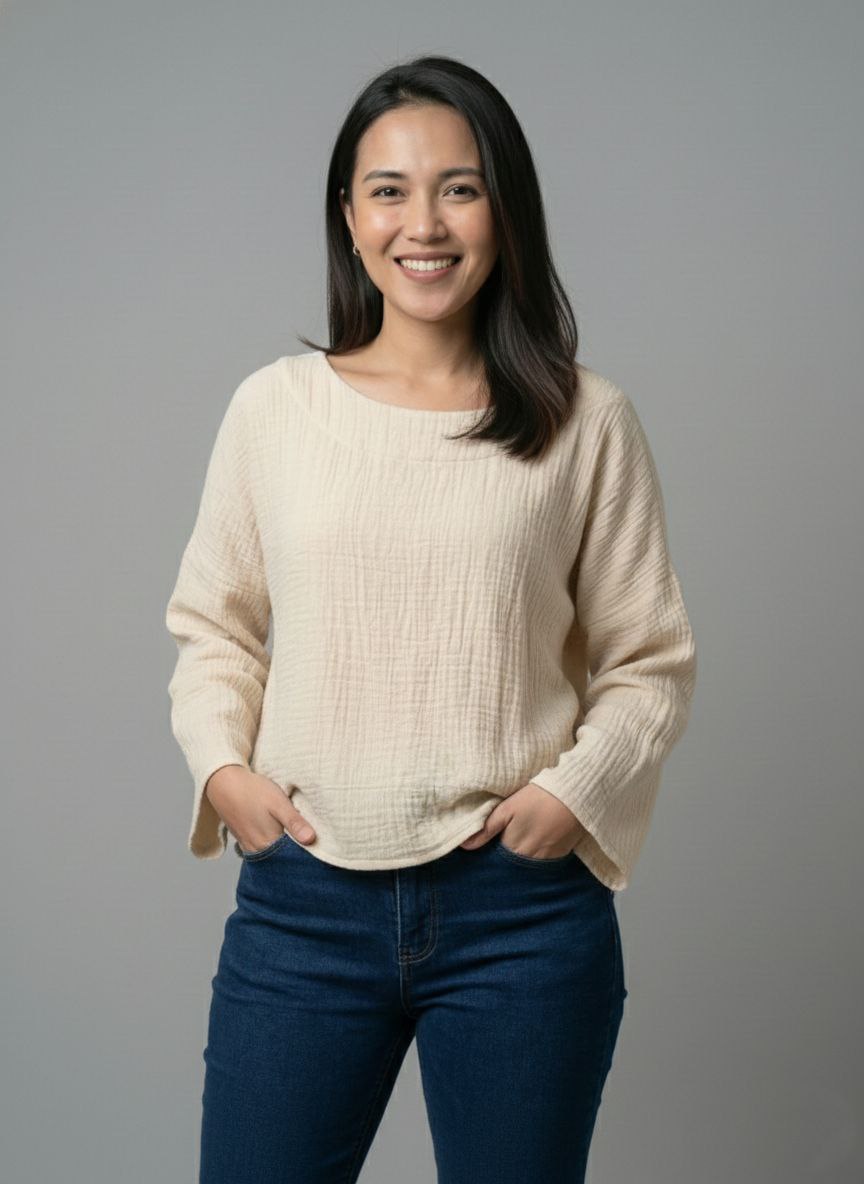 Lovshy Soft Textured Solid Full Sleeve Top nb - Image 17