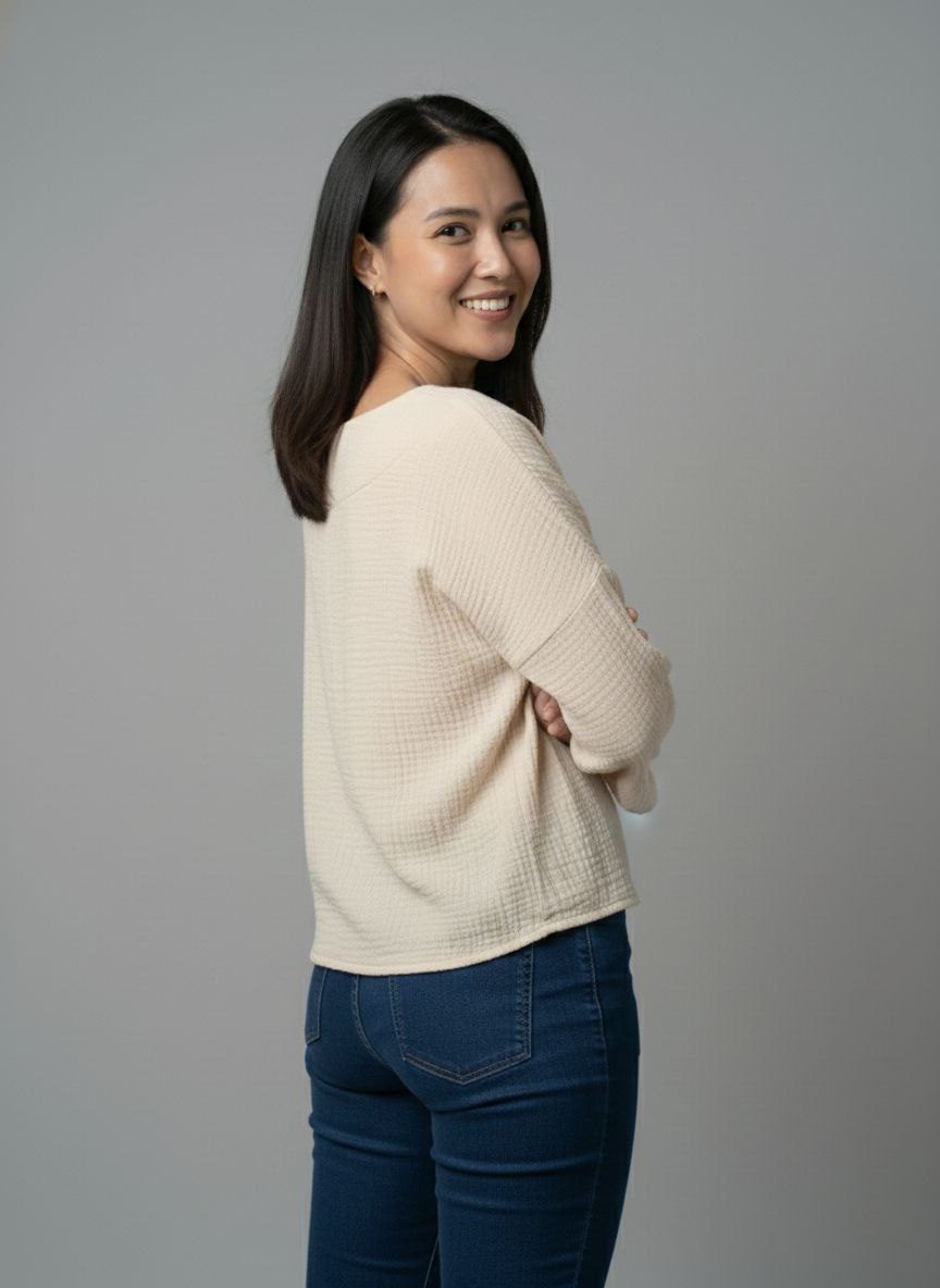 Lovshy Soft Textured Solid Full Sleeve Top nb - Image 18