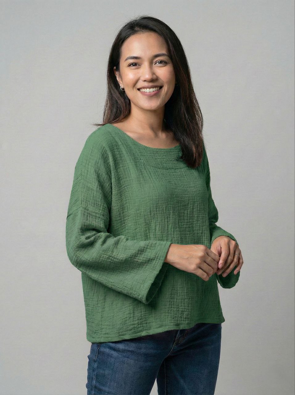 Lovshy Soft Textured Solid Full Sleeve Top nb - Image 14