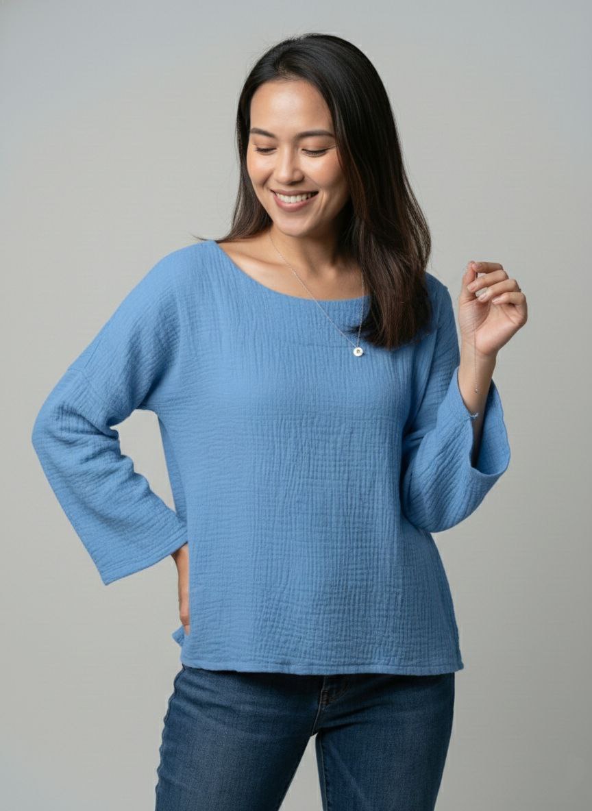 Lovshy Soft Textured Solid Full Sleeve Top nb - Image 10